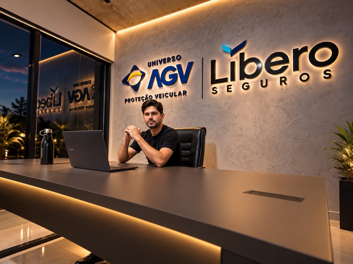 Foto do escritório com Felipe Simão, corretor responsável